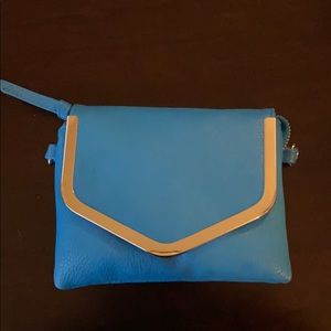 Blue Crossbody/wristlet Bag